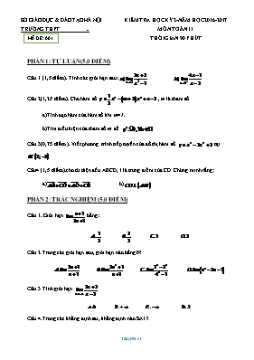 Kiểm tra 90 phút học kỳ 2 môn Toán 11